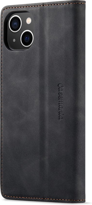 Apple iPhone 14 Plus Hülle - Charcoal Gray - Schlanke Klapphülle mit Kartenfach