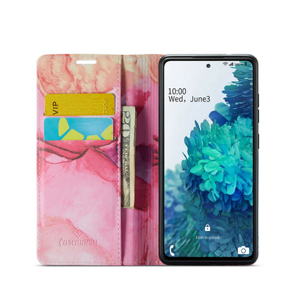 Samsung Galaxy S21 FE Case - Pink Rhodonite - Marble Wallet Case