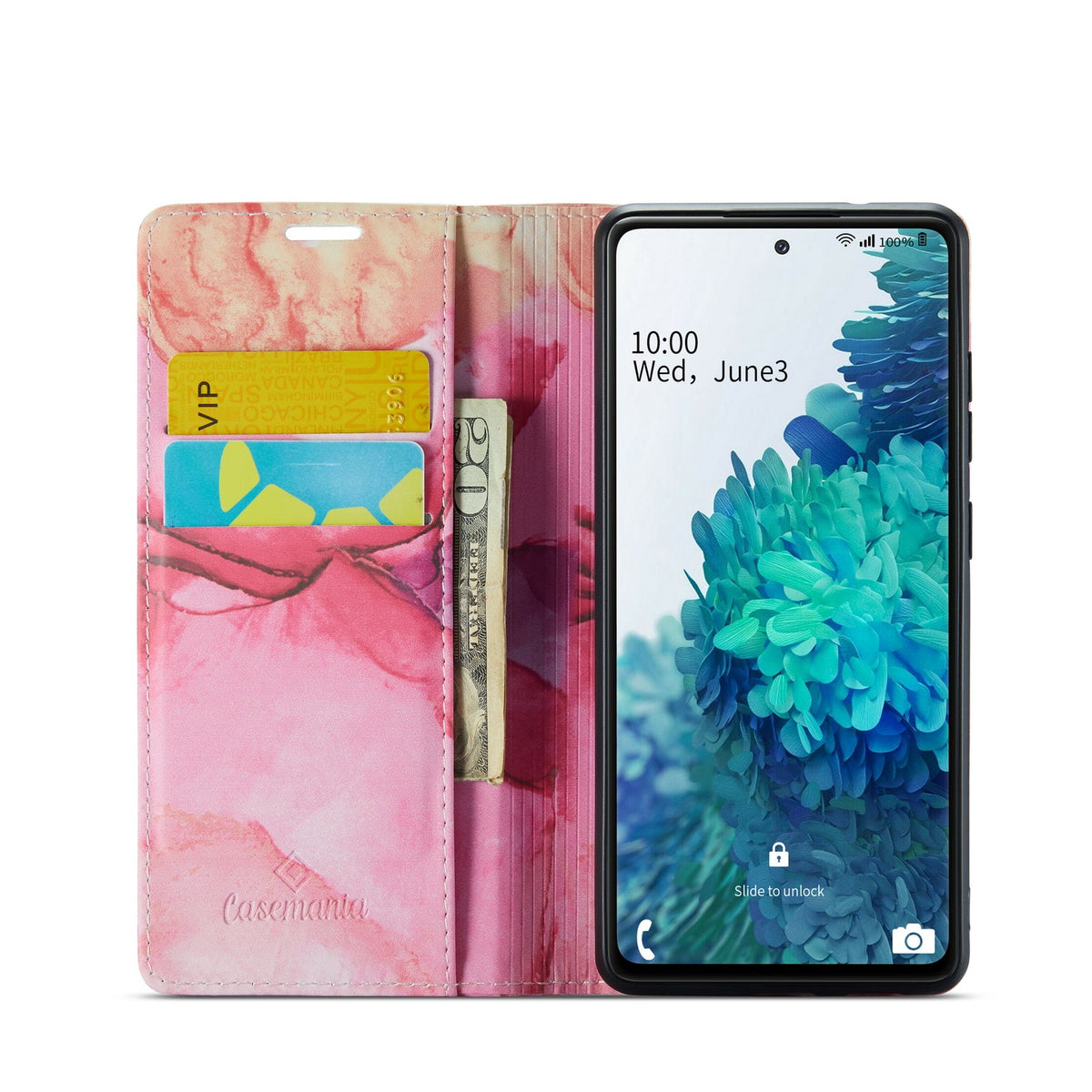 Samsung Galaxy S20 FE Hoesje - Pink Rhodonite - Marmer Portemonnee Bookcase