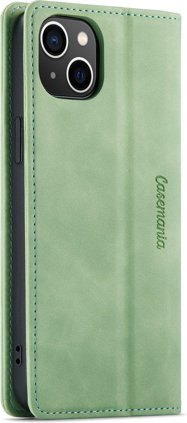 Apple iPhone 14 Hoesje - Pistache Green - Dunne Bookcase