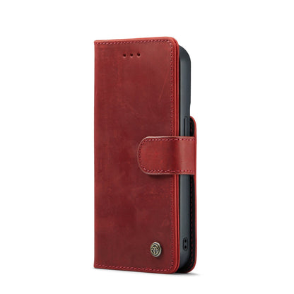 Apple iPhone 15 Plus Hülle - Crimson Red - Echtleder-2-in-1-MagSafe-Klapphülle mit Kartenfach
