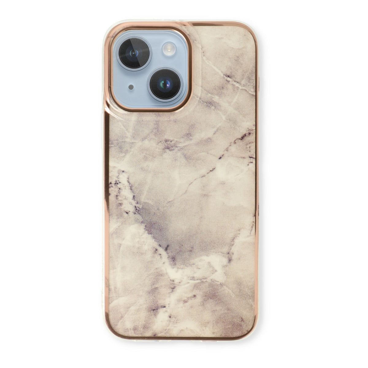 Apple iPhone 15 Hoesje - Steen - Siliconen Marmer Back Cover
