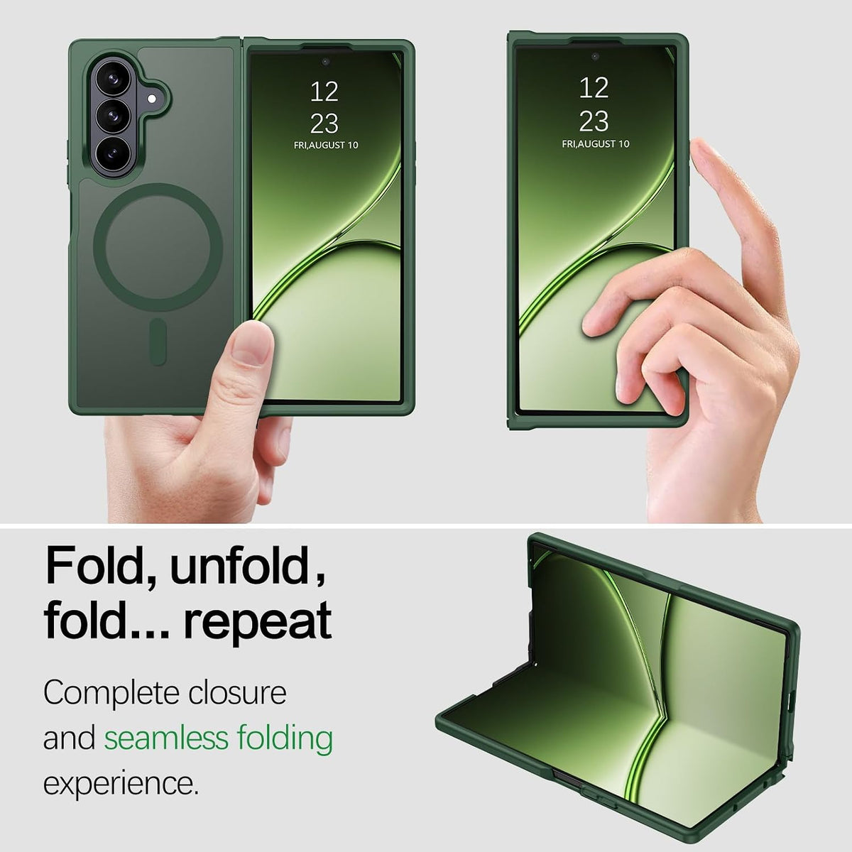 Samsung Galaxy Z Fold8 Ultra Hoesje - Groen - Matte Armor MagSafe Back Cover