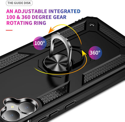Samsung Galaxy A06 Hoesje - Zwart - Armor Kickstand Back Cover