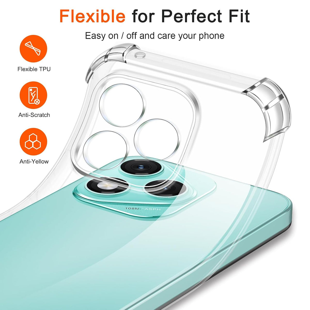 Honor 400 Lite 5G Hoesje - Transparant - Anti Shock Back Cover