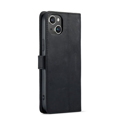 iPhone 14 Case - Black - Genuine Leather Wallet Case
