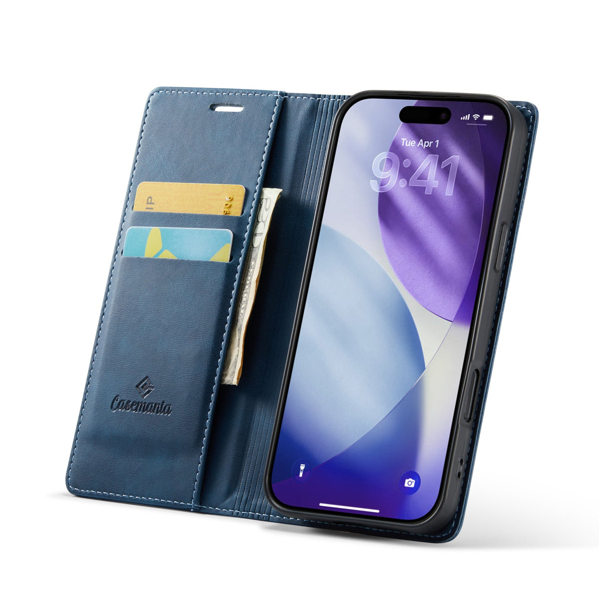 Apple iPhone 18 Pro Case - Navy Blue - Luxury Thin Wallet Case