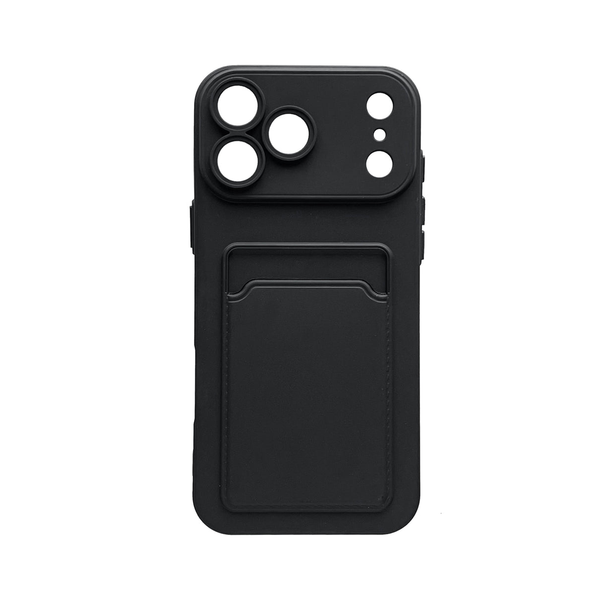 iPhone 17 Pro Hoesje - Zwart - Siliconen Back Cover met Pasjeshouder