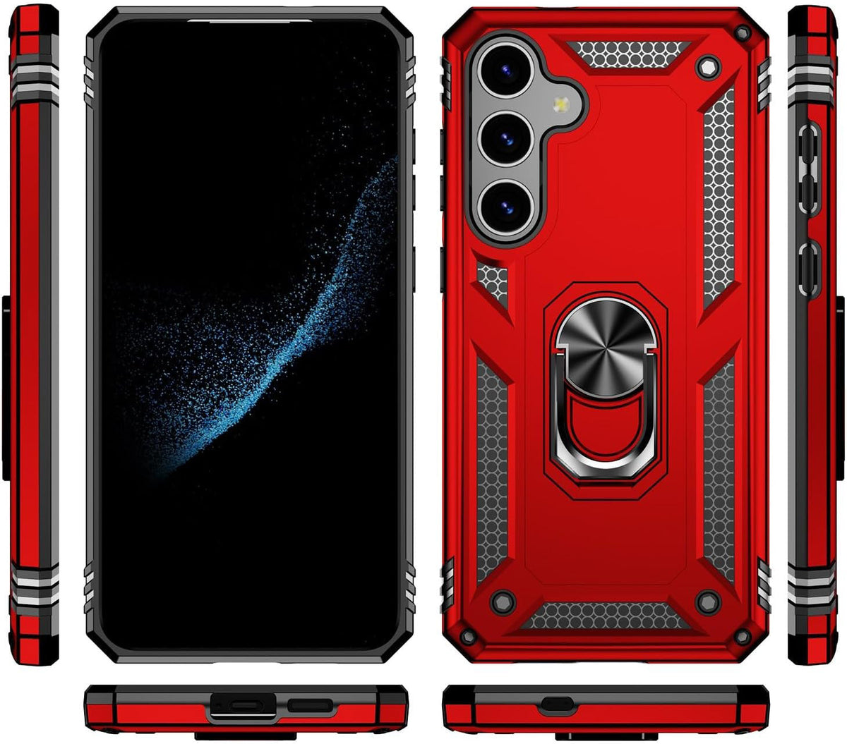 Samsung Galaxy S24 FE Hülle - Rot - Armor Kickstand Backcover