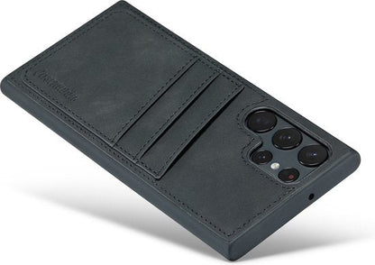 Samsung Galaxy S22 Ultra Hoesje - Charcoal Gray - Back Cover met Pasjeshouder