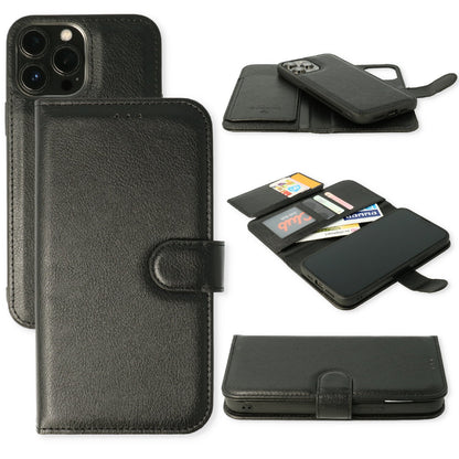 Apple iPhone 12 Hülle - Schwarz - 2-in-1 Bookcase mit 10 Kartenfächern