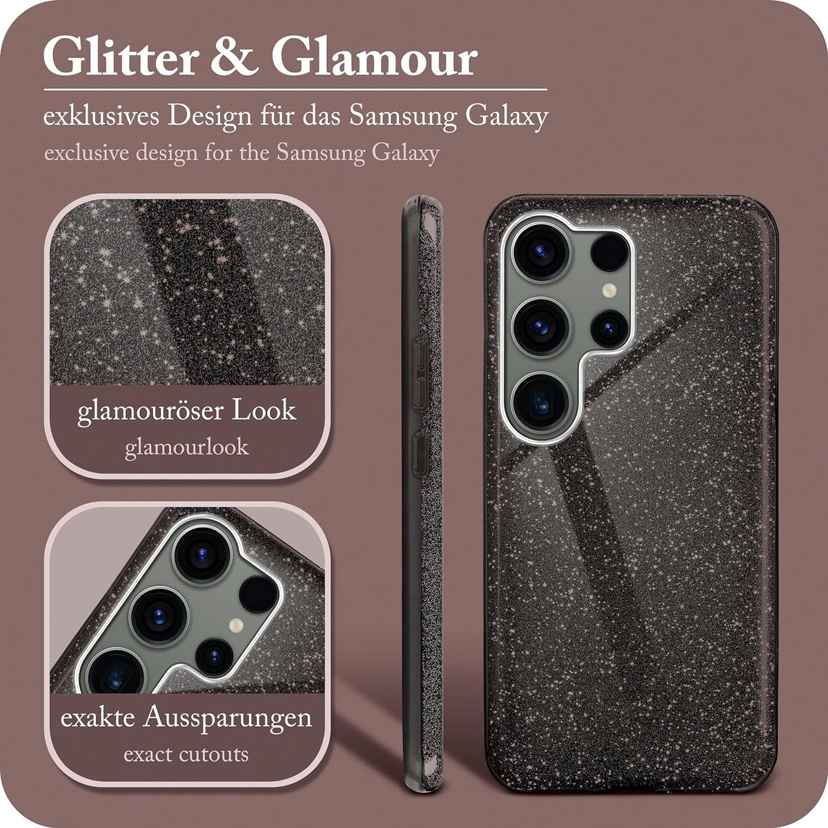 Samsung Galaxy S24 Ultra Case - Blue - Glitter Back Cover