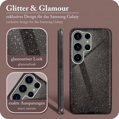 Samsung Galaxy S24 Ultra Case - Blue - Glitter Back Cover