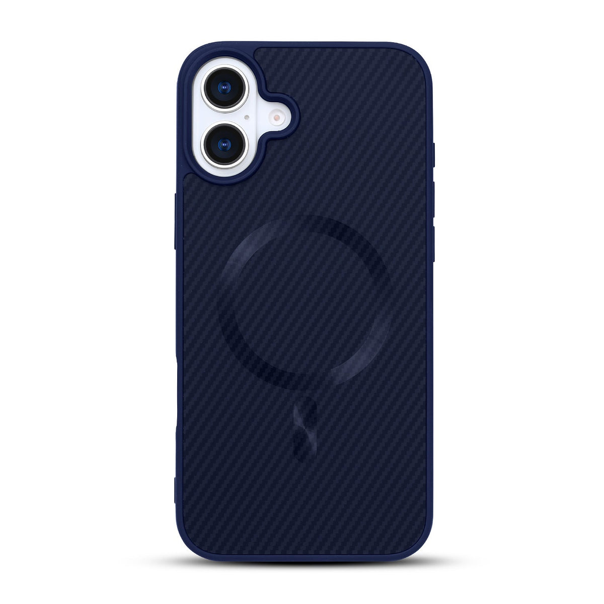 Apple iPhone 16 Hoesje - Blauw - Carbon MagSafe Back Cover