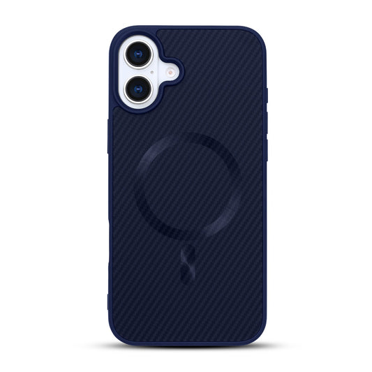 Apple iPhone 16 Hoesje - Blauw - Carbon MagSafe Back Cover