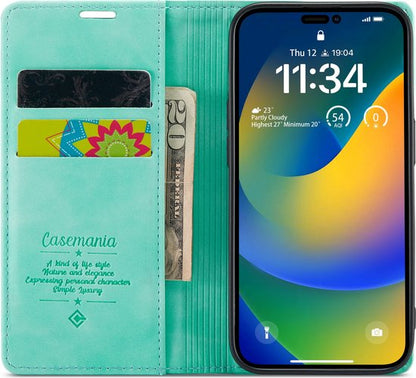 Apple iPhone 14 Pro Max Hülle - Tropical Mint - Schlanke Klapphülle mit Kartenfach