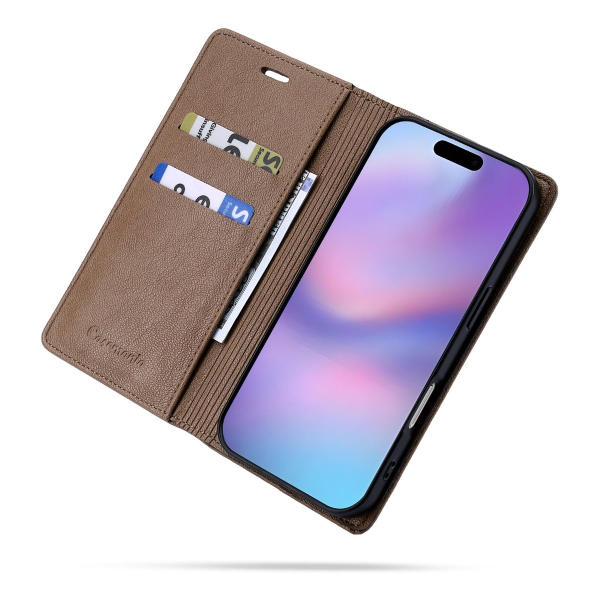Apple iPhone 14 Hoesje - Mocha Brown - Dunne Leather-look Back Cover