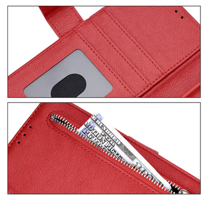 Samsung Galaxy A27 Hoesje - Rood - Luxe Bookcase met Rits