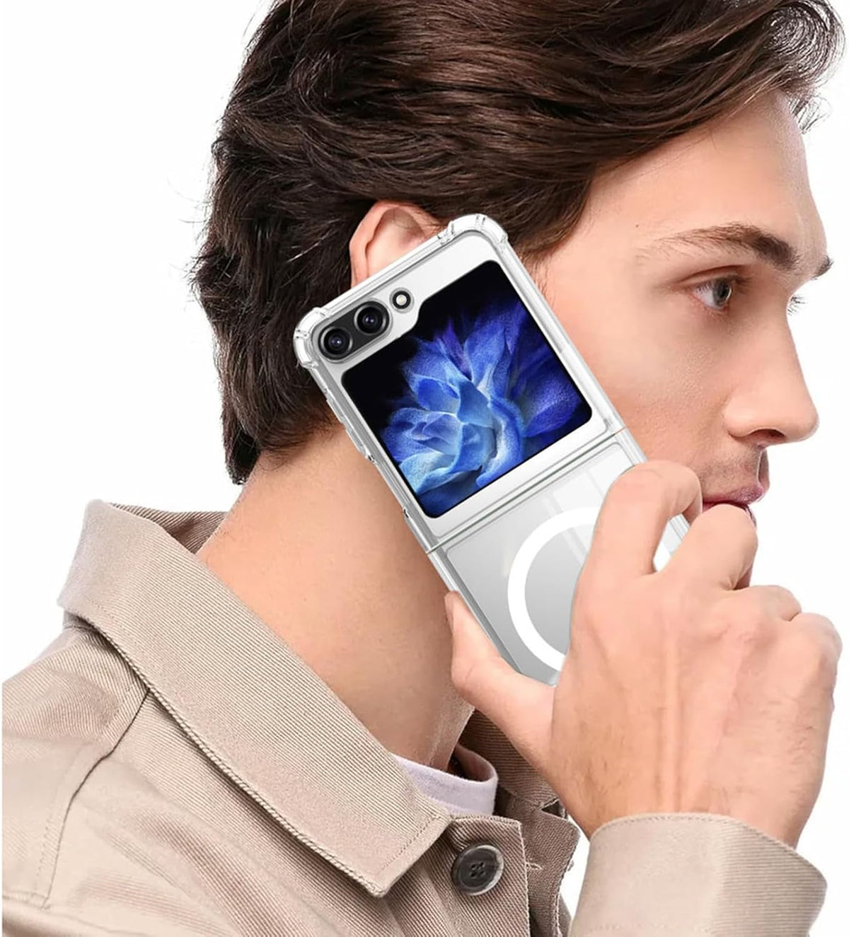 Samsung Galaxy Z Flip 7 FE Hoesje - Transparant - Anti-Shock MagSafe Back Cover