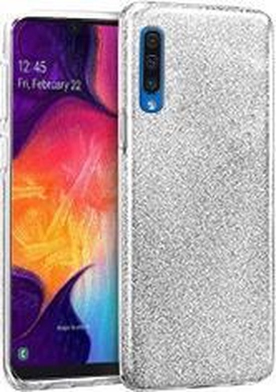 Samsung Galaxy A30s Hülle - Silber - Glitter Back Cover