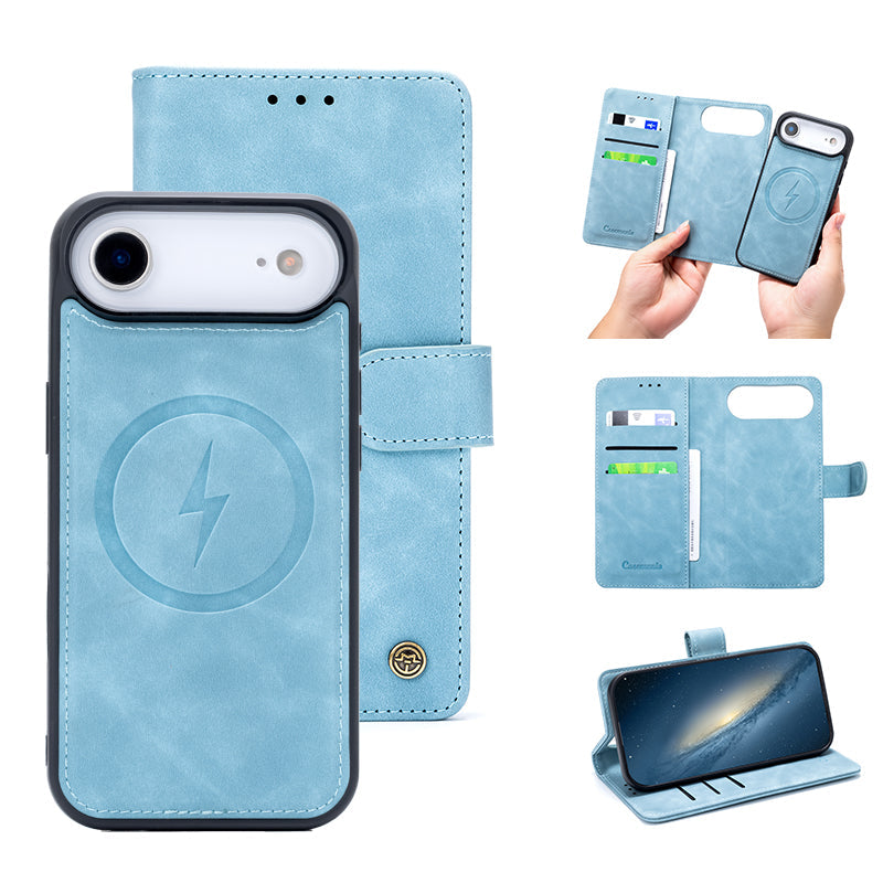 Apple iPhone Air Hoesje - Aqua Blue - 2 in 1 MagSafe Bookcase