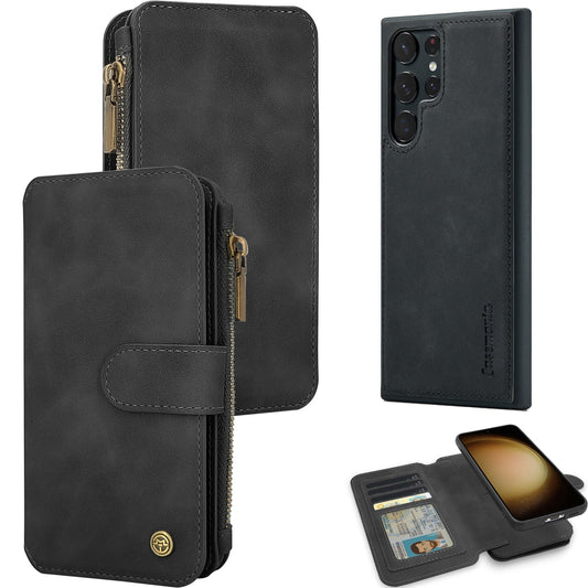 Samsung Galaxy S25 Ultra Case - Charcoal Gray - 2-in-1 Wallet Case with Zipper
