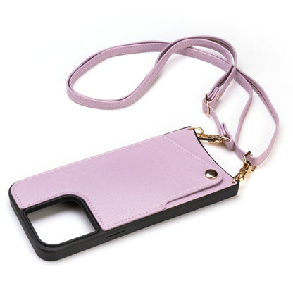 Apple iPhone 15 Pro Max Hoesje - Paars - Back Cover met Pols Bandje en Telefoonkoord
