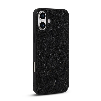 Apple iPhone 16 Hoesje - Zwart - Diamant Glitter Back Cover