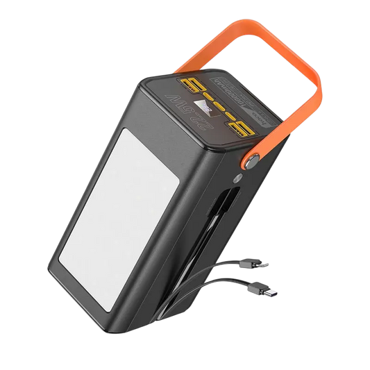 Hoco DB49 Powerbank 100.000mAh 22.5W met Ingebouwde Kabels - Zwart