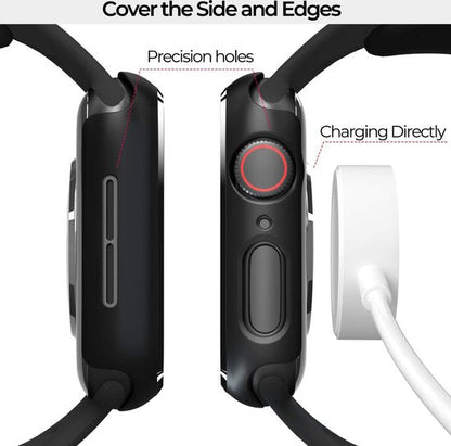 Apple Watch Series 7 (45 mm) Smartwatch Screenprotector - Tempered Glass Zwart - 1 Stuk