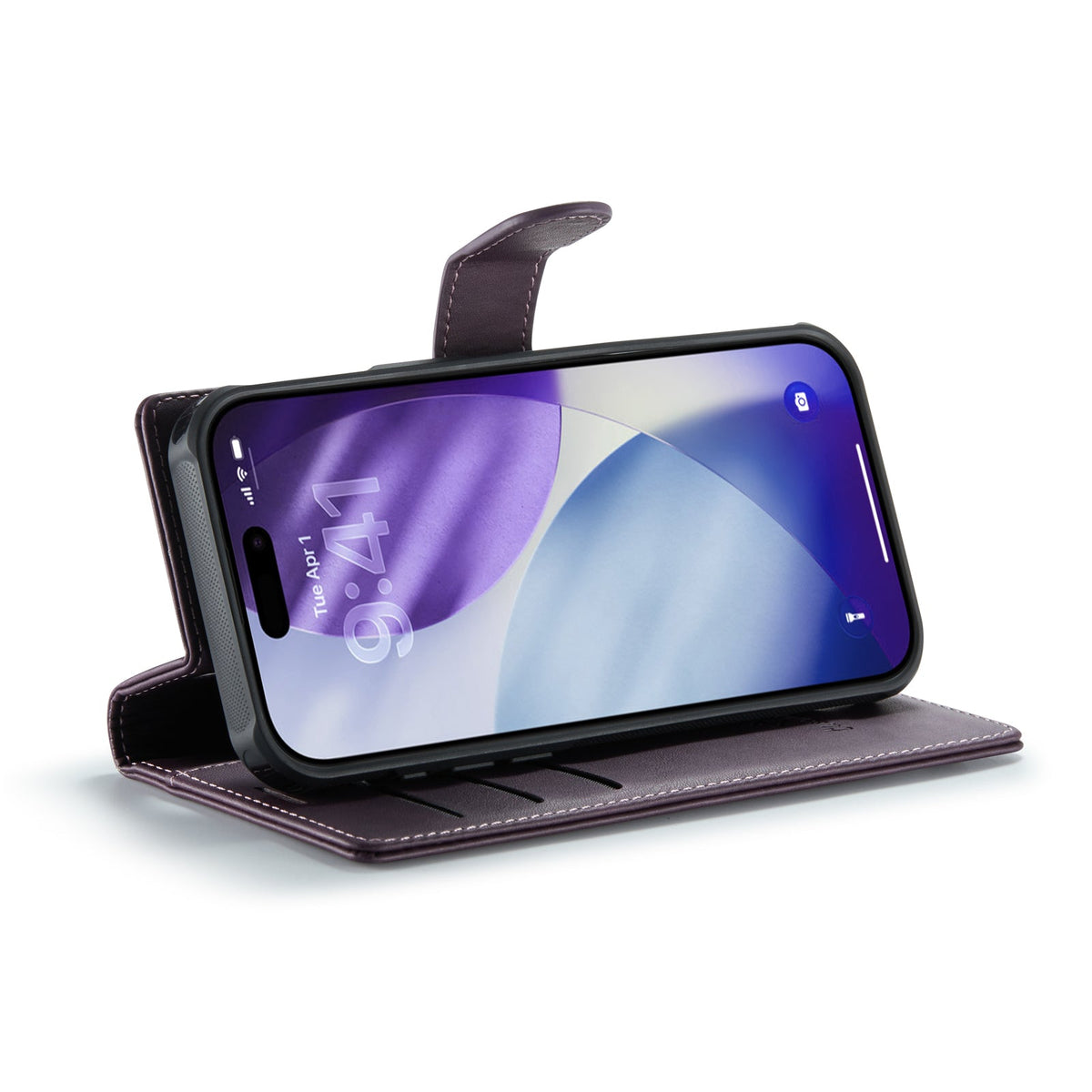 Apple iPhone 17 Pro Hoesje - Dark Purple - Luxe 2 in 1 MagSafe Bookcase