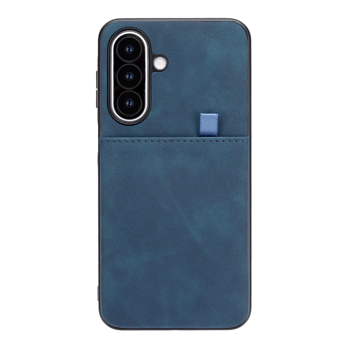 Samsung Galaxy S26 FE Hoesje - Navy Blue - Kunstleren Back Cover met Pull-Tab Pasjeshouder