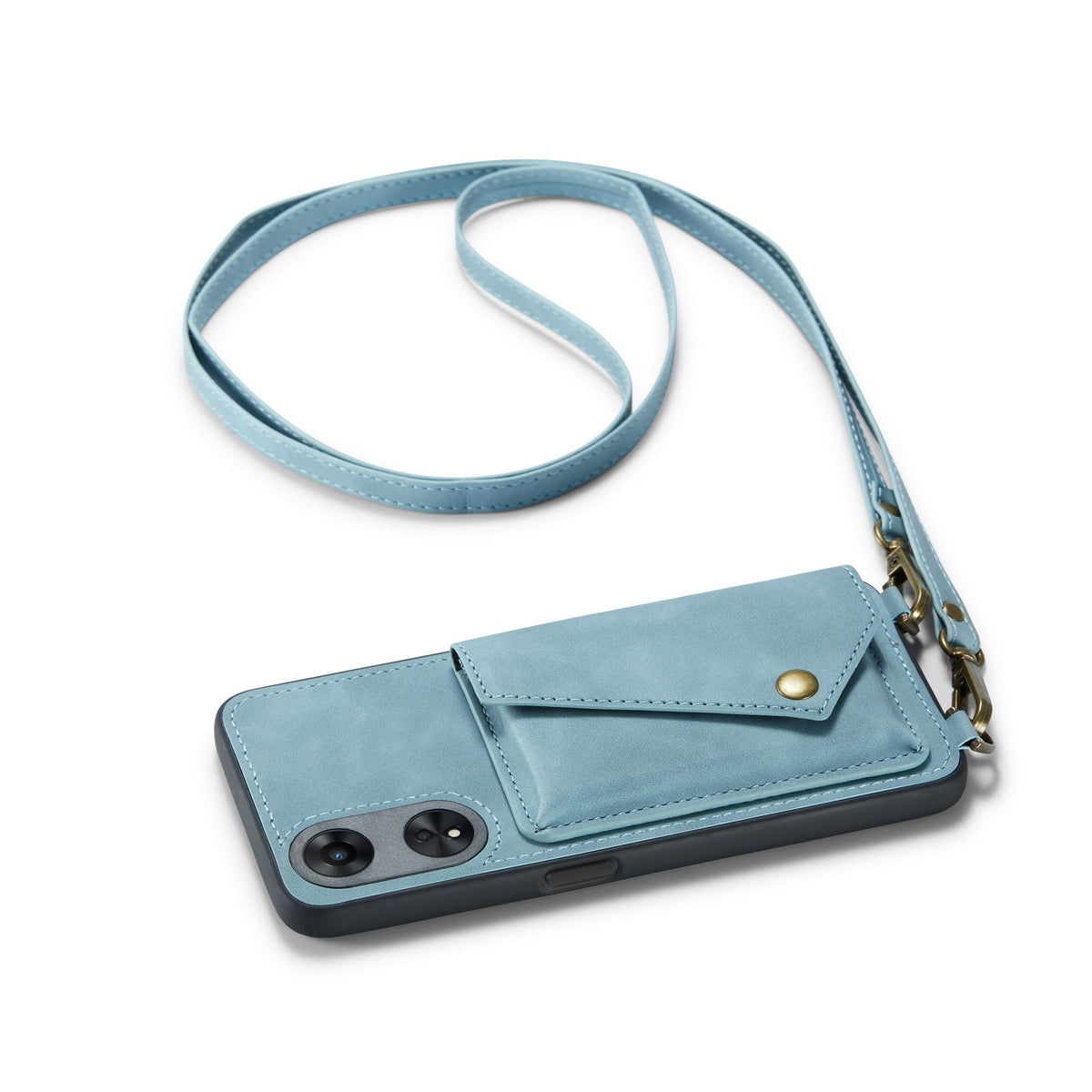 Oppo Reno 8T 4G Case - Aqua Blue - Luxury Back Cover with Phone Strap