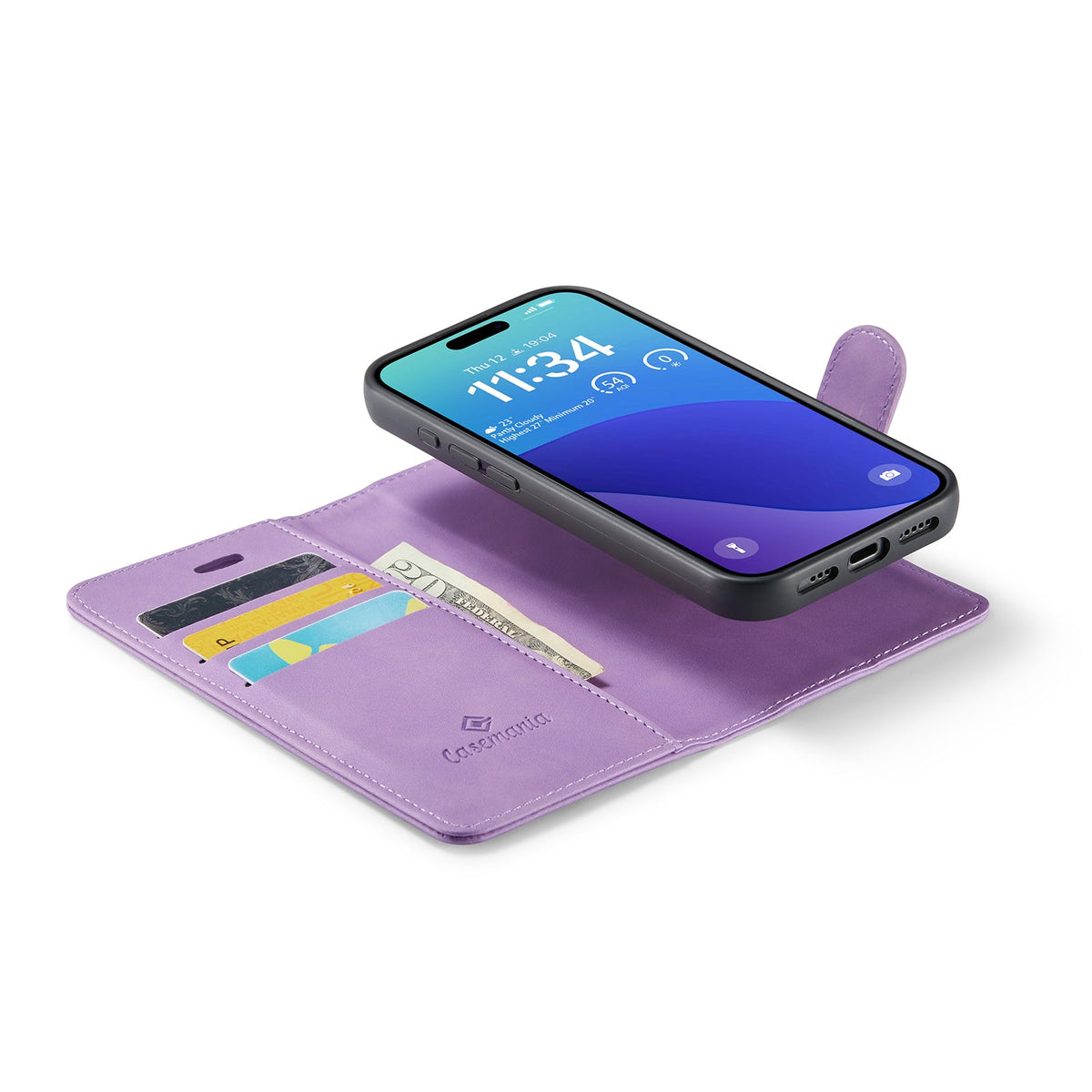 Apple iPhone 16 Pro Hoesje - Bright Lila - 2 in 1 Bookcase