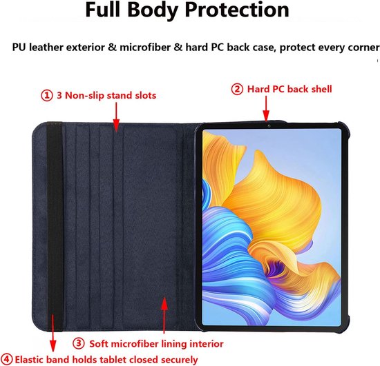 Étui pour tablette Apple iPad 2025 (11e génération) - Noir - Étui portefeuille rotatif