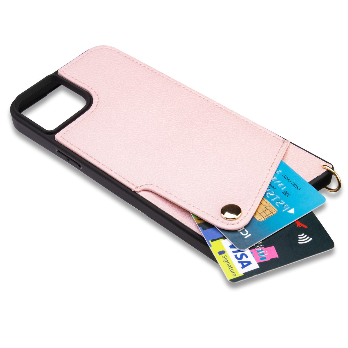 iPhone 15 Hoesje - Roze - Case Back Cover met Telefoonkoord