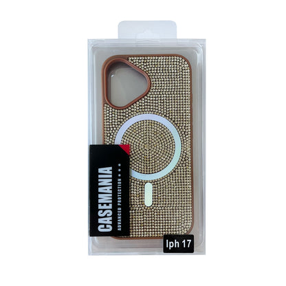 Apple iPhone 17 Case - Brown - Diamond Glitter MagSafe Back Cover