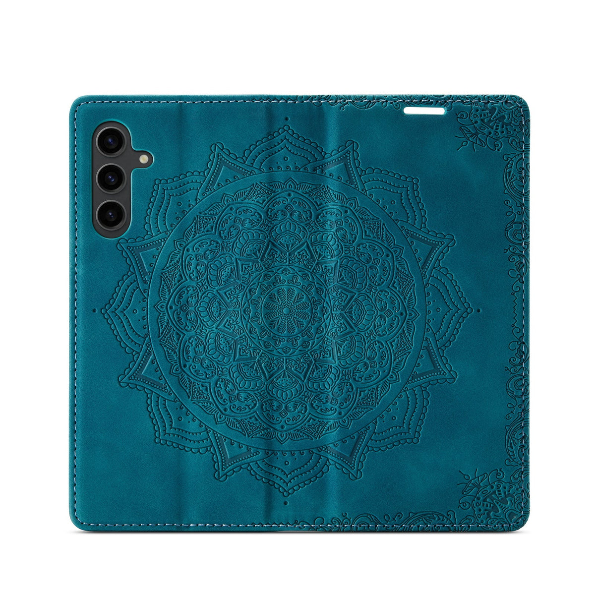 Samsung Galaxy A14 4G Hoesje - Emerald Green - Mandala Dunne Bookcase