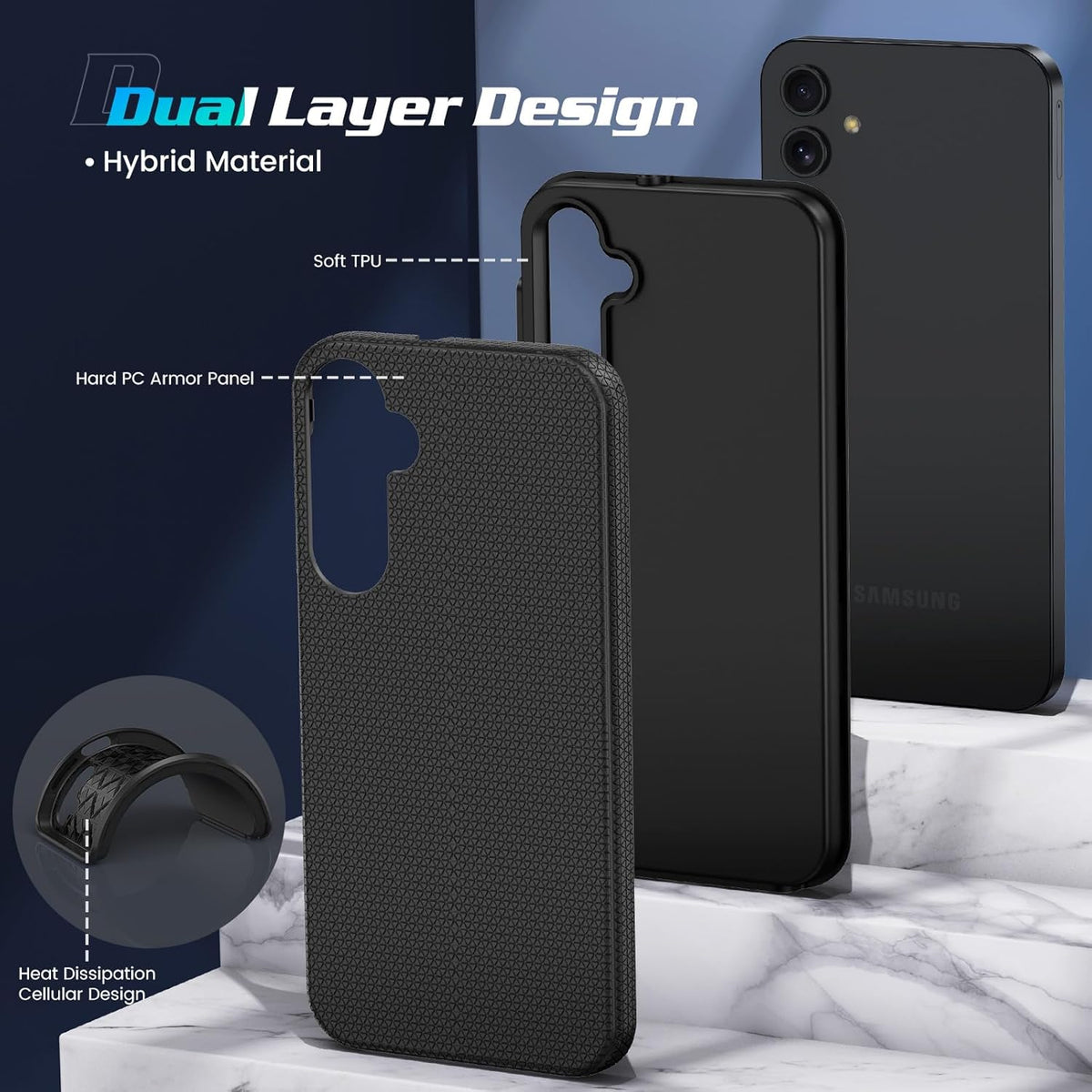 Samsung Galaxy A16 Hoesje - Zwart - Anti Slip Back Cover