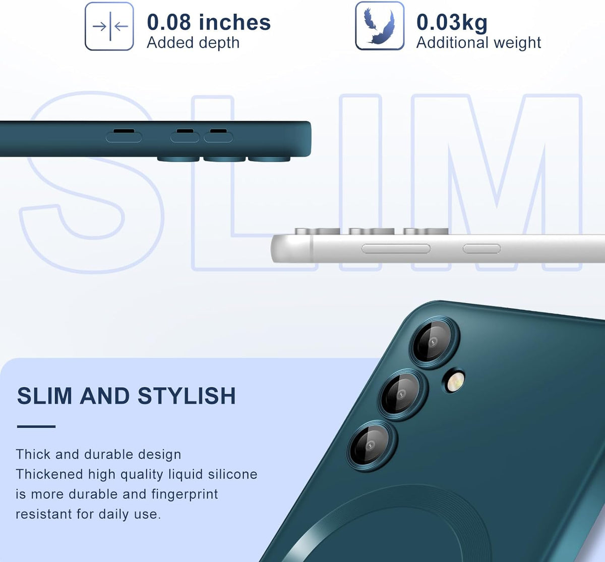 Samsung Galaxy S24 FE Hoesje - Donker Blauw - Matte Siliconen MagSafe Back Cover