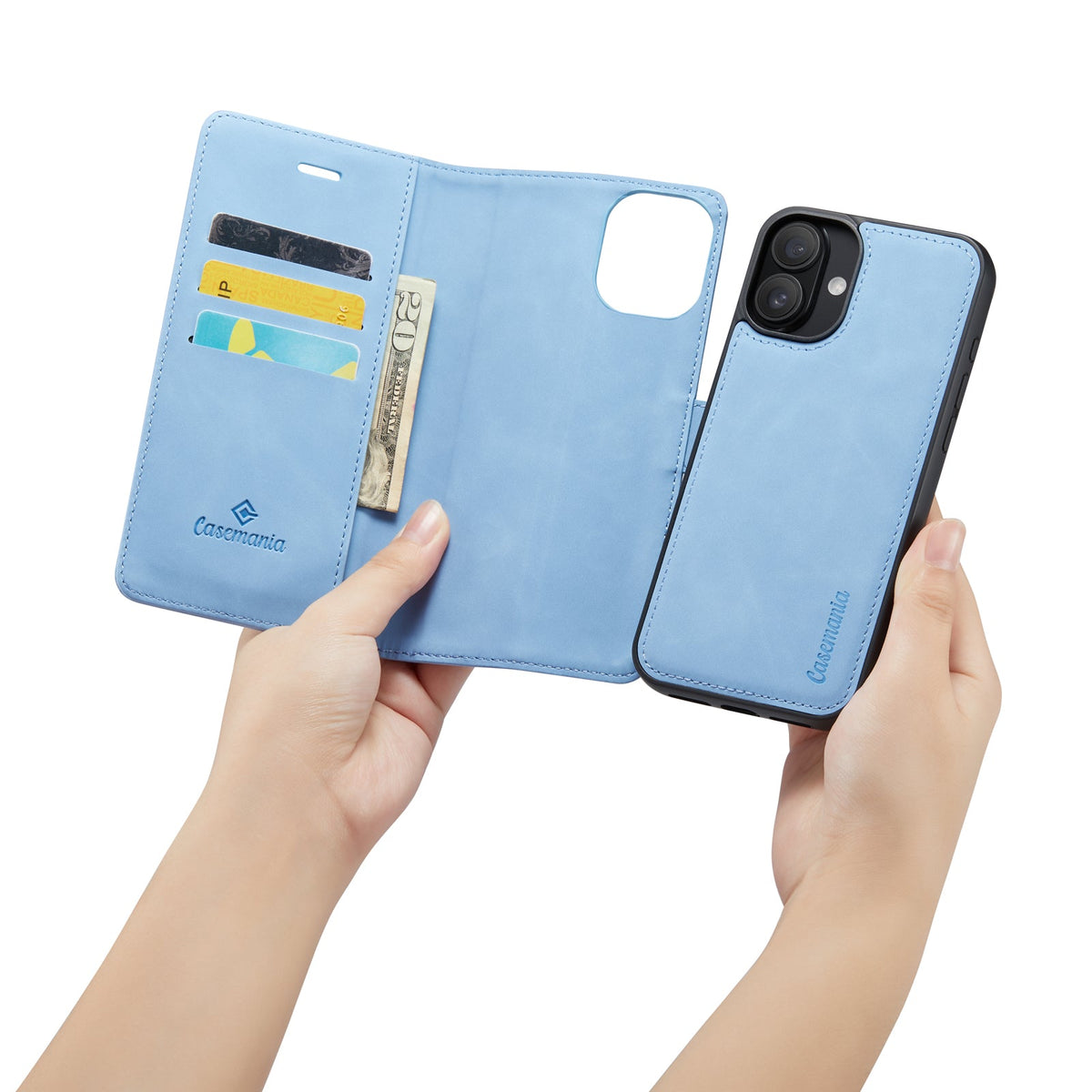Apple iPhone 16 Plus Hoesje - Sky Blue - 2 in 1 Bookcase