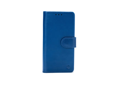 Apple iPhone 17 Hoesje - Navy Blue - Echt Leren MagSafe Bookcase