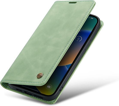Apple iPhone 14 Hoesje - Pistache Green - Dunne Bookcase
