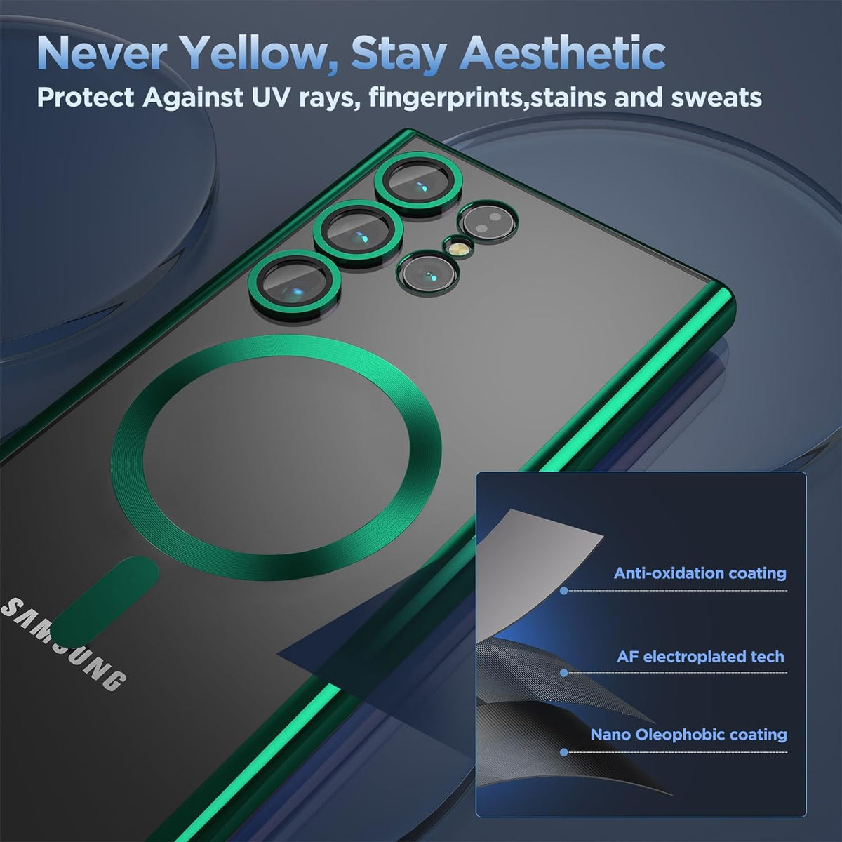 Samsung Galaxy S24 Ultra Case - Green - Silicone MagSafe Back Cover