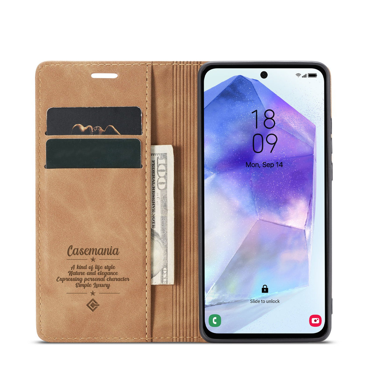 Samsung Galaxy S25 FE Hoesje - Sienna Brown - Dunne Bookcase