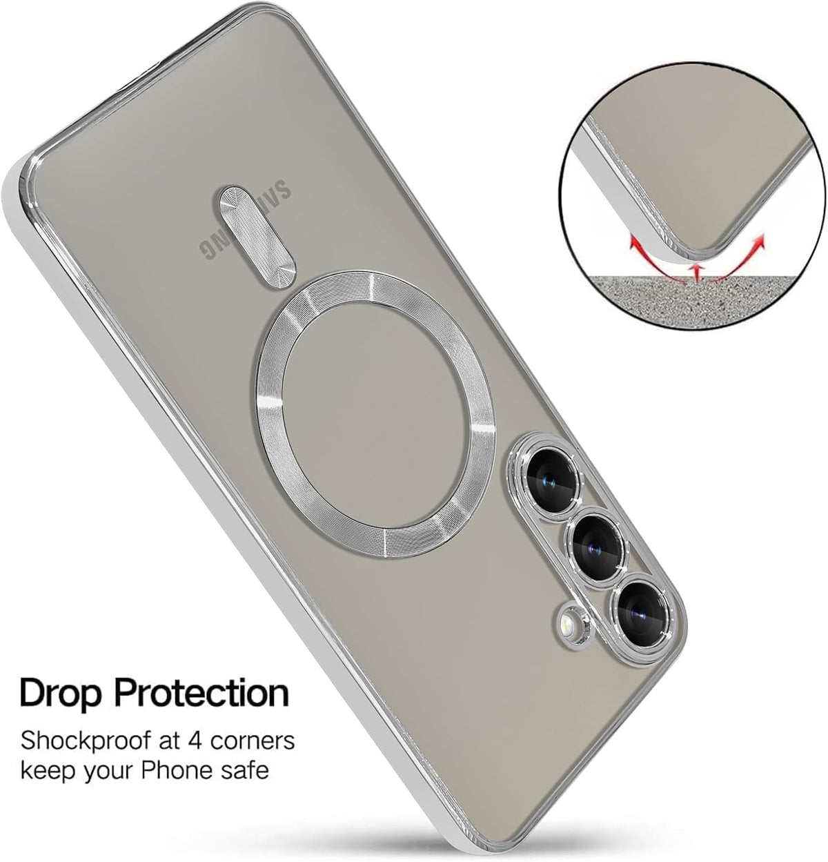 Samsung Galaxy S25 Plus Hoesje - Zilver - Siliconen MagSafe Back Cover