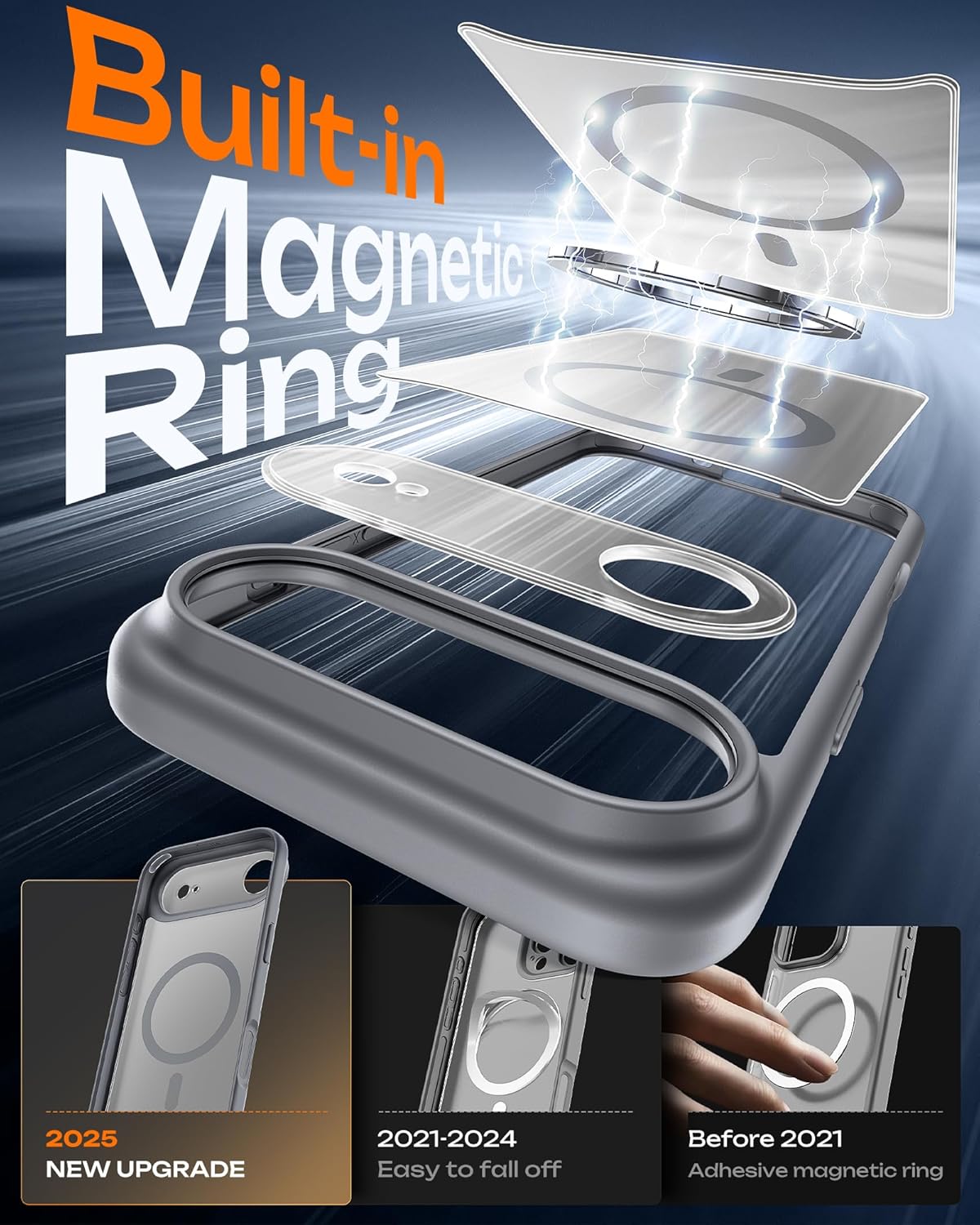 Coque Apple iPhone Air - Gris - Étui arrière magnétique mat Armor MagSafe avec protection pour appareil photo