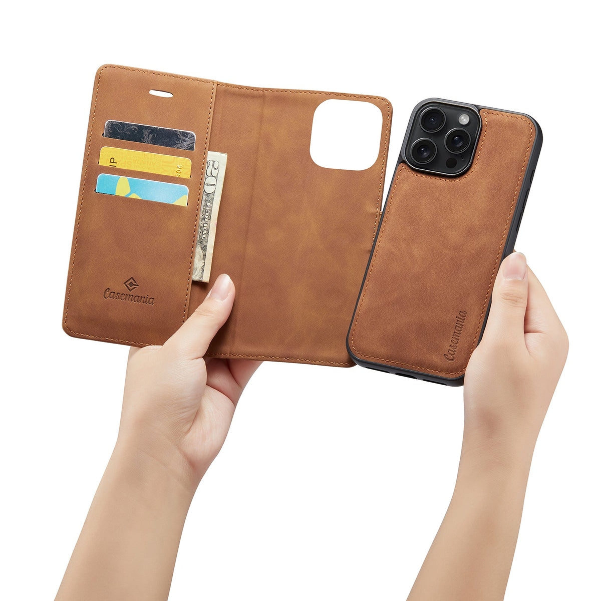 Apple iPhone 16 Pro Max Case - Sienna Brown - 2-in-1 Wallet Case