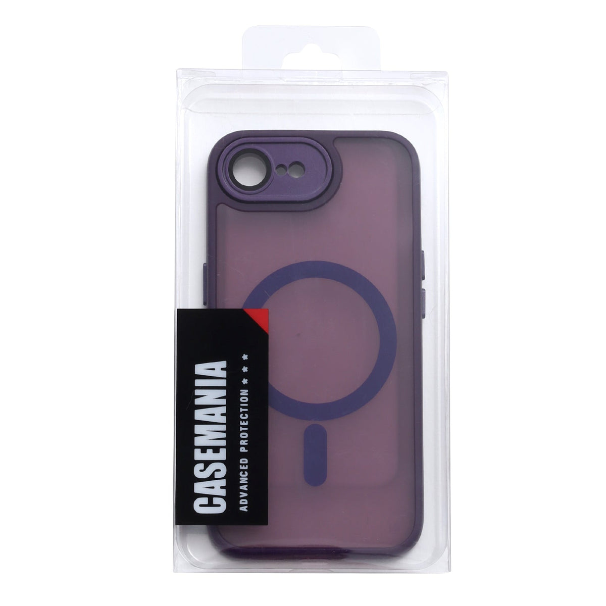 Apple iPhone 16e Hoesje - Paars met Pols Bandje - Matte Armor MagSafe Back Cover met Telefoonkoord