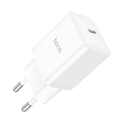 Hoco Chargeur Rapide USB-C 20W avec 2x Câble USB-C 1 m + 3 m - Blanc